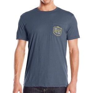 Men's RVCA Rope Shield Pocket Tee - Navy, L (NWT)